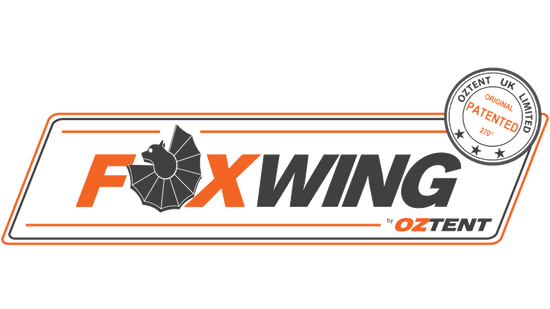 Foxwing Logo advertising FOXWING Awning from OZTENT
