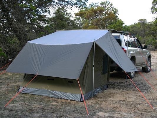 Rear View of fitted Oztent Flysheet.