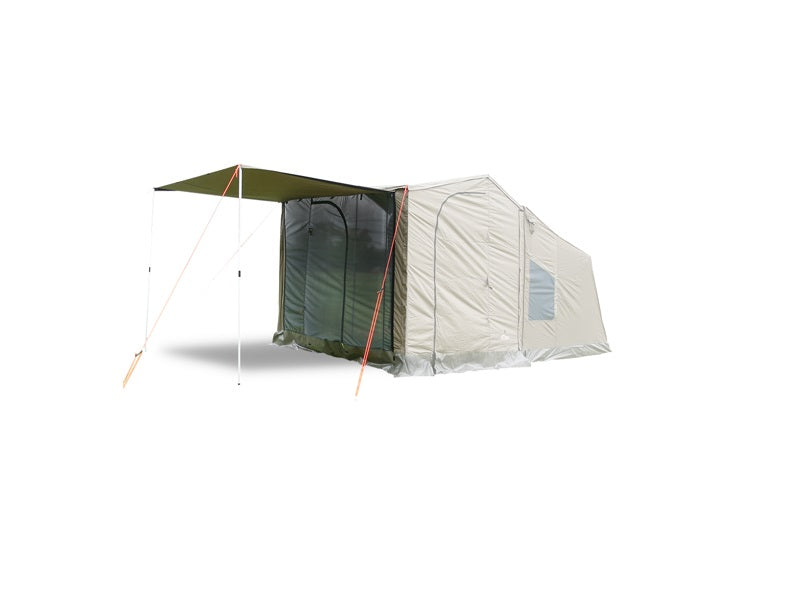 Oztent Front Panel, shown with outer layer used as additional canopy (extra Poles, Pegs and Guys needed).