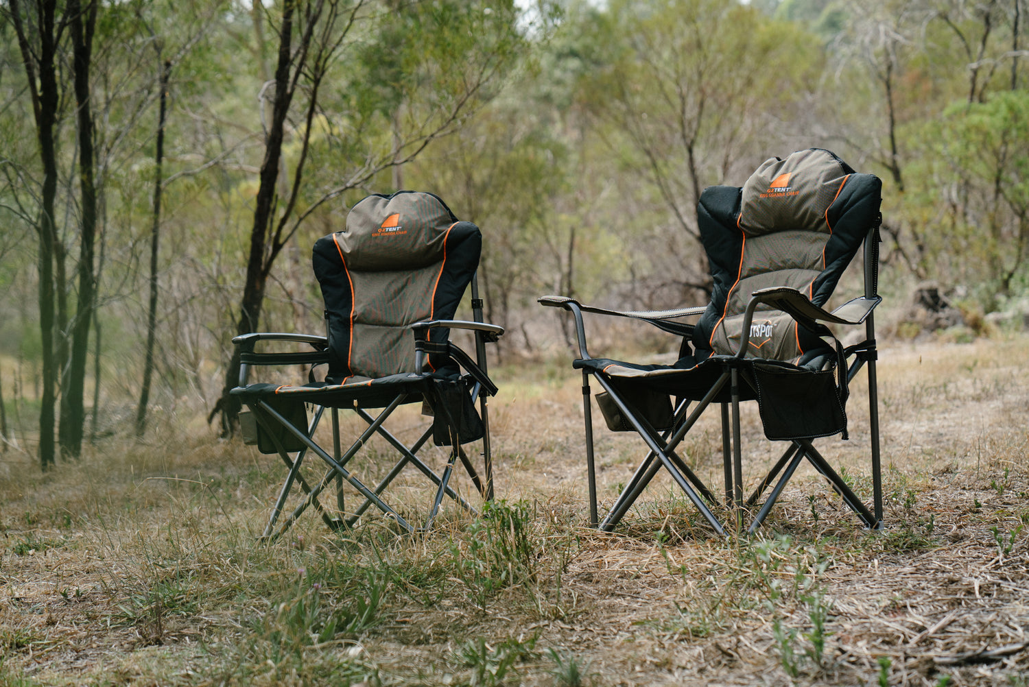 Oztent King Kokoda Chair; Carry bag storage in headrest.