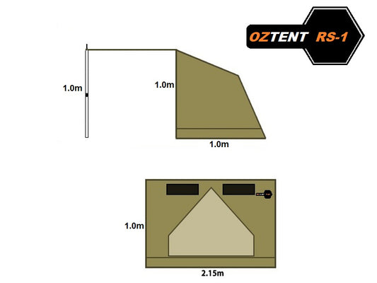 Oztent RS Swag, Dimensions.